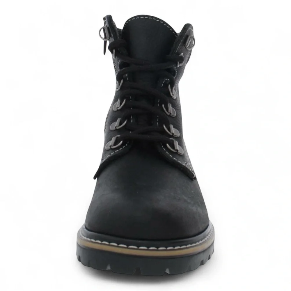 Ami Martino Penny Fleece Lined Leather Side Zip Boot in Black NWT